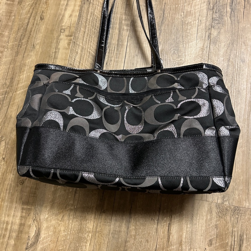 Coach Black Signature Tote Bag